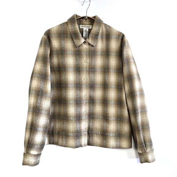 Vintage Tops - Vintage Wool Plaid Shacket